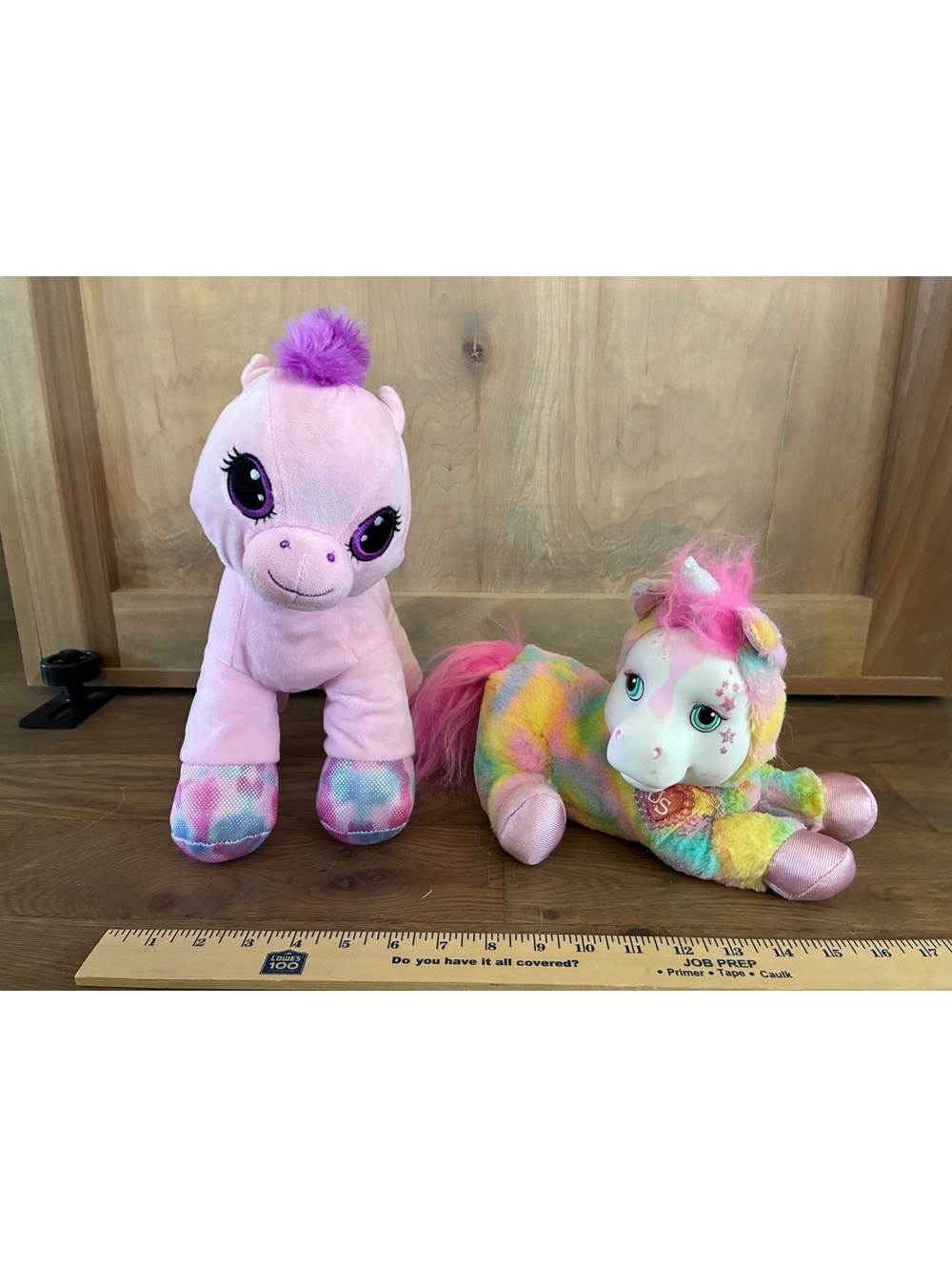 Unicorn Plush Lot-2 HugFun Pink Horse & Unicorn Surprise Rainbow Stuffed Animals